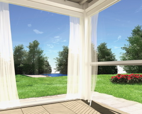 Tenda antivento trasparente per verande in pvc Cristal